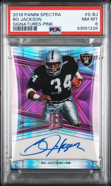 2018 Panini Spectra Signatures Pink #SBJ Bo Jackson #06/10 PSA 8 | Eastridge Sports Cards