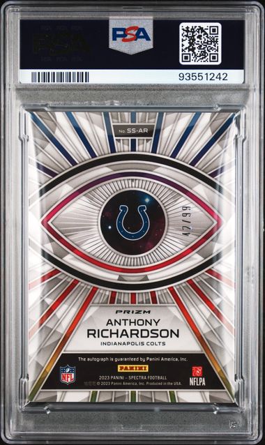 2023 Panini Spectra Spectral Signatures Celestial #SSAR Anthony Richardson #42/99 PSA 8 (Rookie) | Eastridge Sports Cards