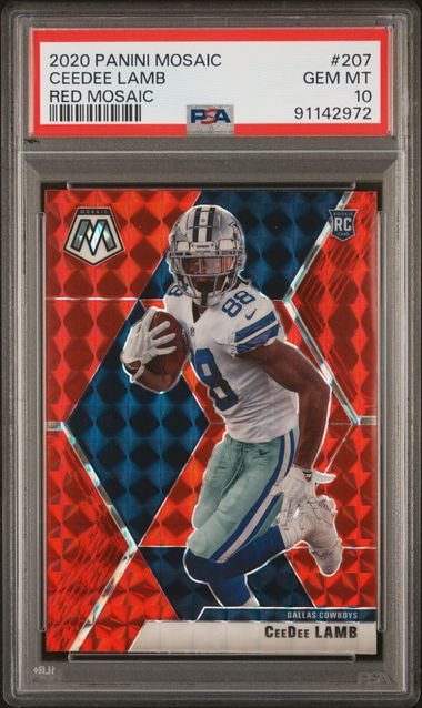 2020 Panini Mosaic Red Mosaic #207 CeeDee Lamb PSA 10 (Rookie) | Eastridge Sports Cards