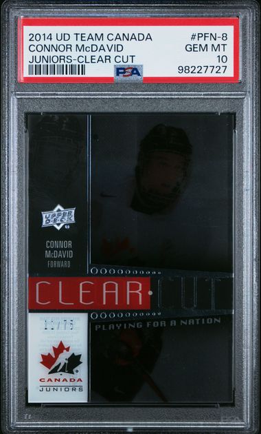 2014-15 Upper Deck Team Canada Juniors Clear Cut Playing for a Nation #PFN8 Connor McDavid #11/75 PSA 10 | Eastridge Sports Cards