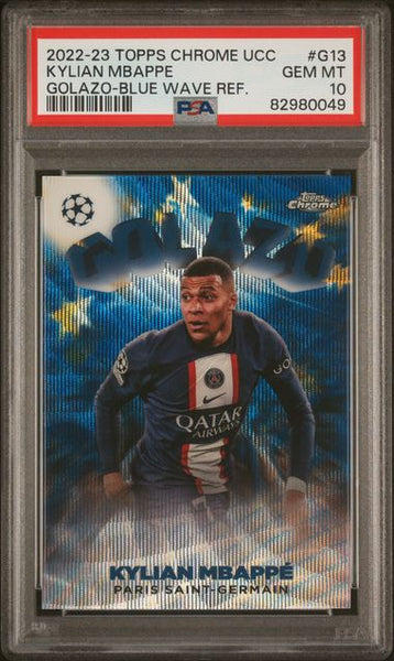 RARE good Topps Chrome Ray Wave Kylian Mbappe