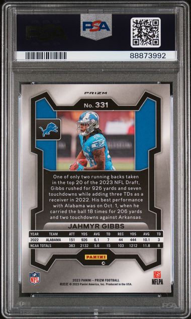 2023 Panini Prizm Neon Green Pulsar #331 Jahmyr Gibbs PSA 9 (Rookie) | Eastridge Sports Cards