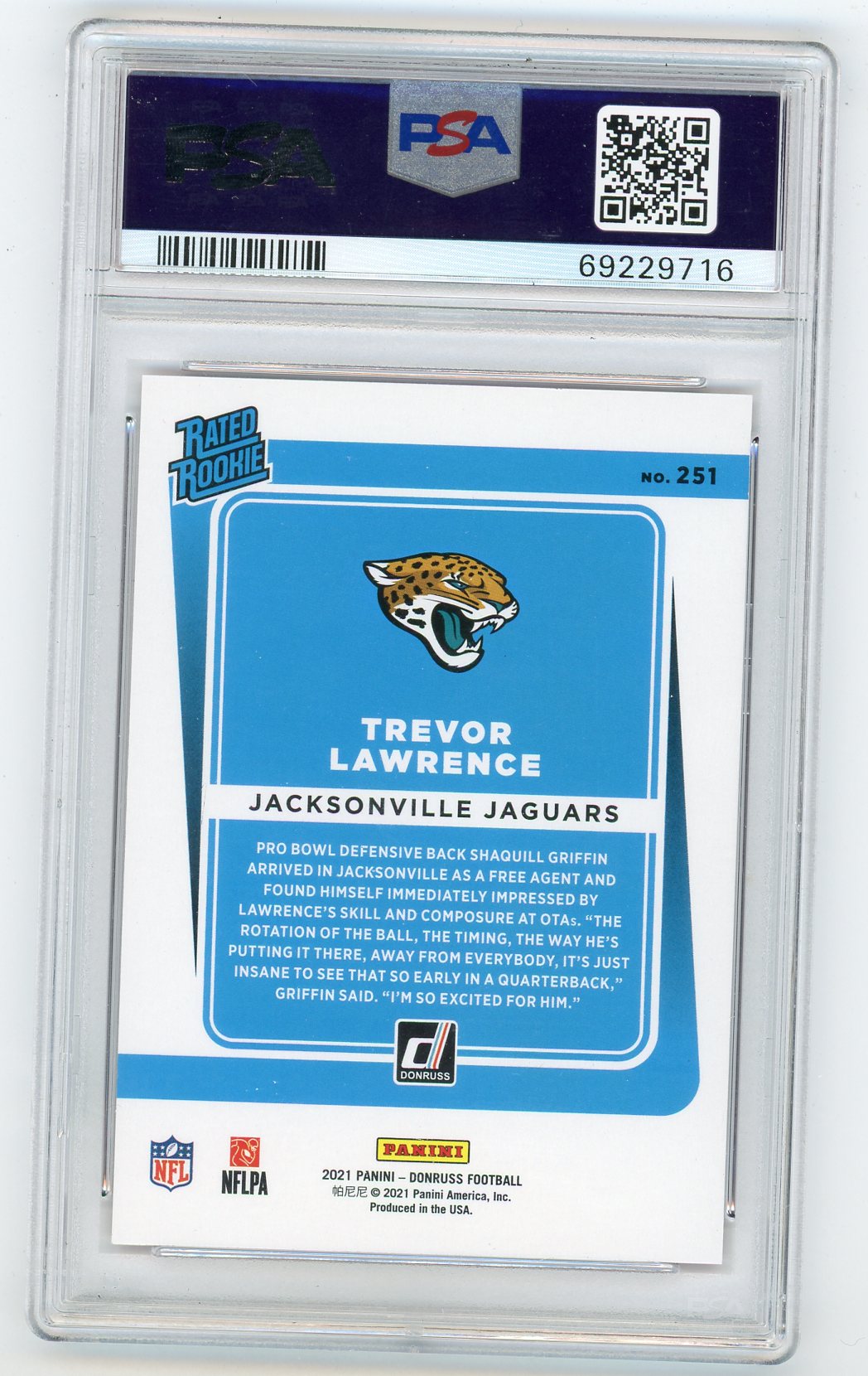 2021 Donruss Press Proof Red #251 Trevor Lawrence PSA 9 (Rookie) | Eastridge Sports Cards