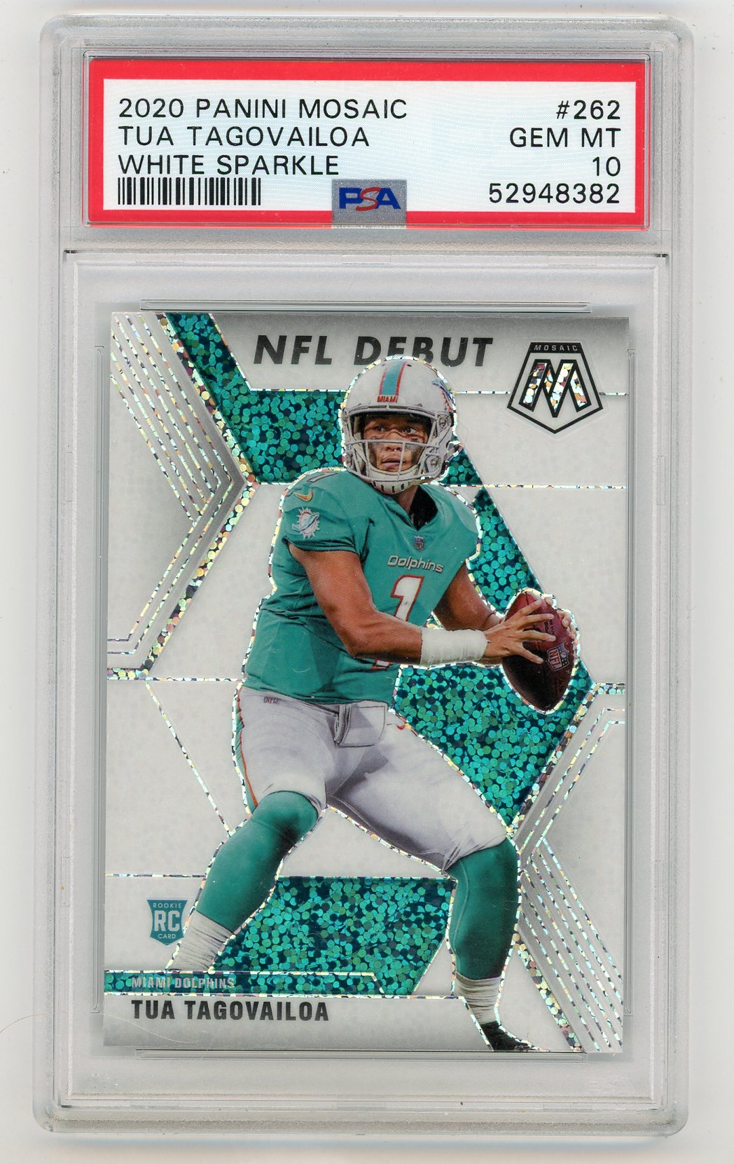 2020 Panini Mosaic White Sparkle #262 Tua Tagovailoa PSA 10 (Rookie) | Eastridge Sports Cards