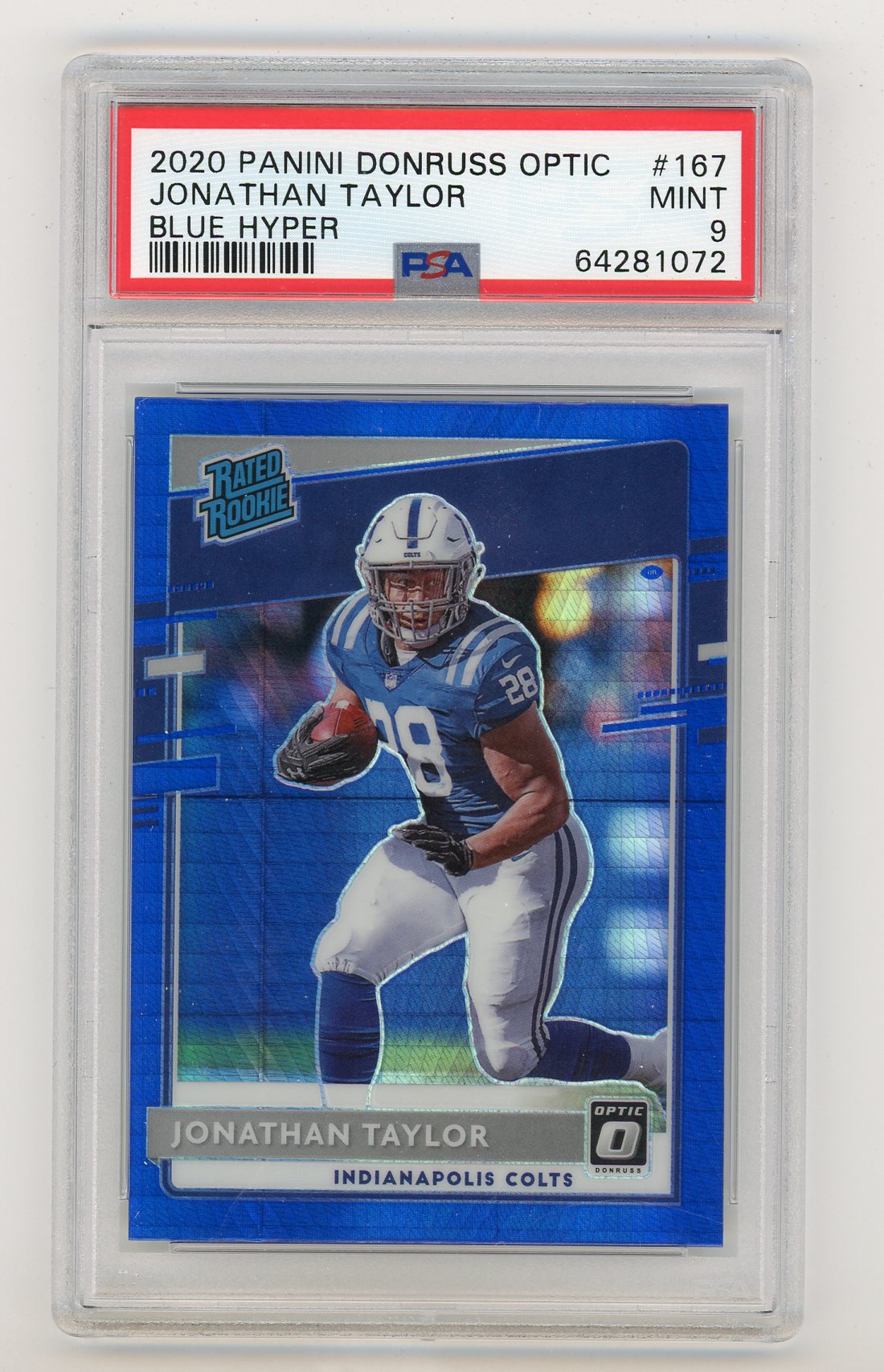 2020 Donruss Optic Blue Hyper #167 Jonathan Taylor PSA 9 (Rookie) | Eastridge Sports Cards