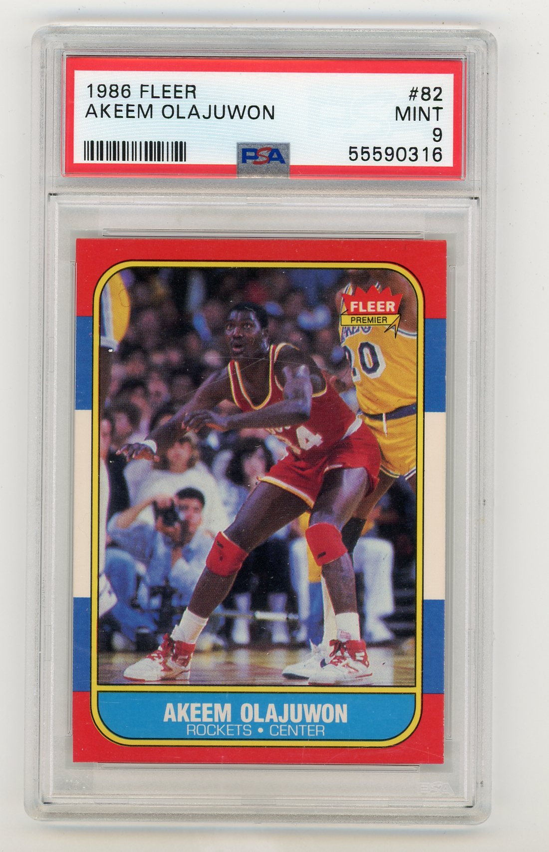 1986-87 Fleer #82 Akeem Olajuwon PSA 9 (Rookie) | Eastridge Sports Cards