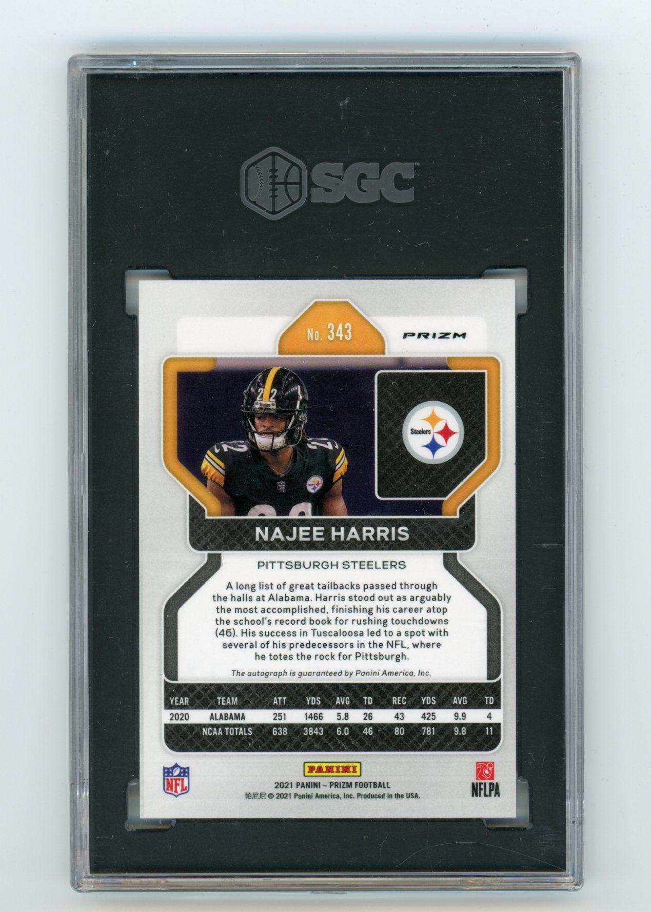 2021 Panini Prizm Rookie Autographs #343 Najee Harris SGC 9 (Auto 10) (Rookie) | Eastridge Sports Cards