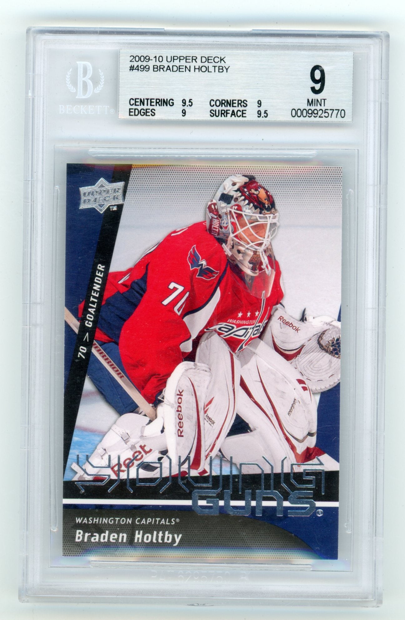 2009-10 Upper Deck #499 Braden Holtby BGS 9 (Rookie) | Eastridge Sports Cards