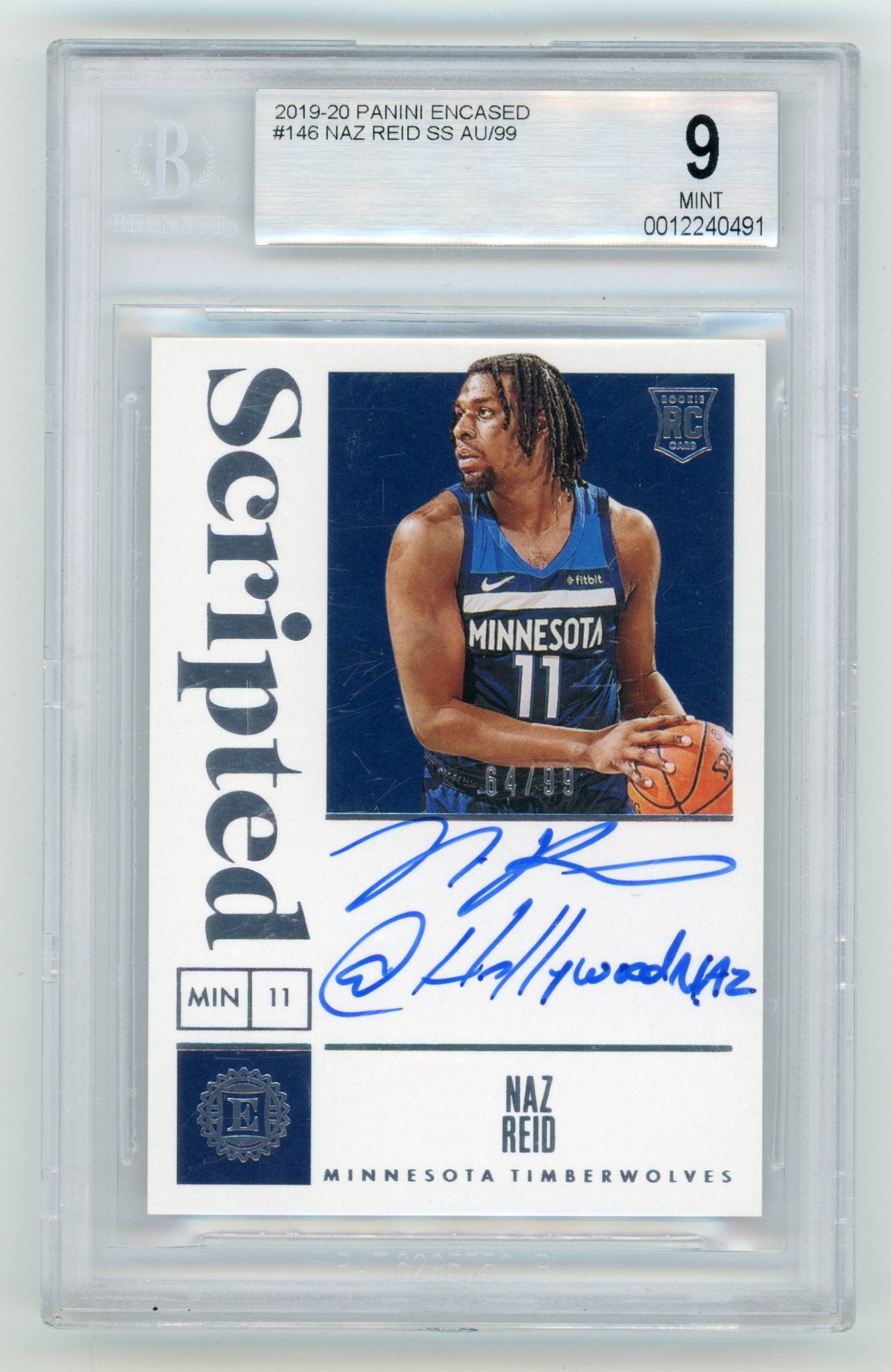 2019-20 Panini Encased #146 Naz Reid Scripted #64/99 BGS 9 (Auto 10) (Rookie) | Eastridge Sports Cards