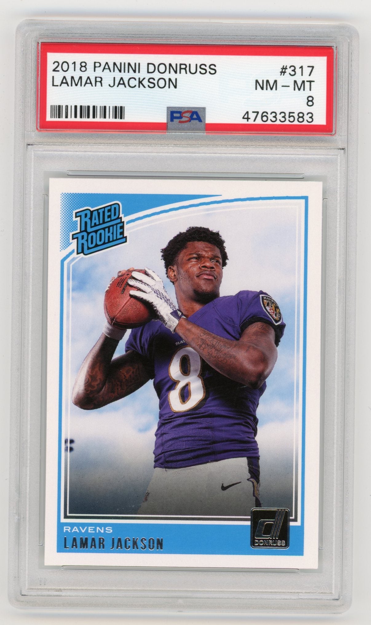 2018 Donruss #317 Lamar Jackson PSA 8 (Rookie) | Eastridge Sports Cards