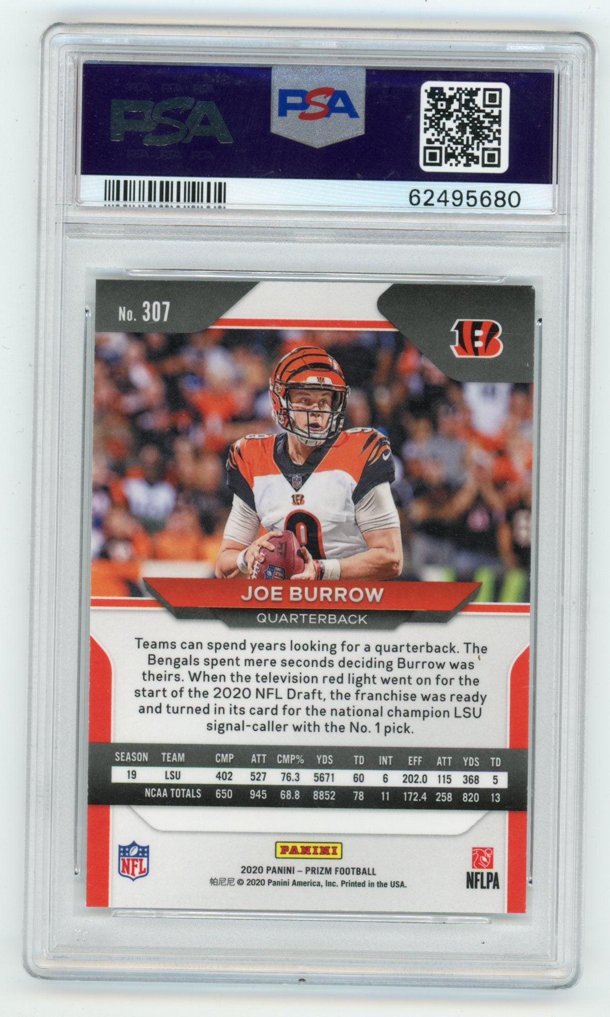 2020 Panini Prizm #307 Joe Burrow PSA 9 (Rookie) | Eastridge Sports Cards