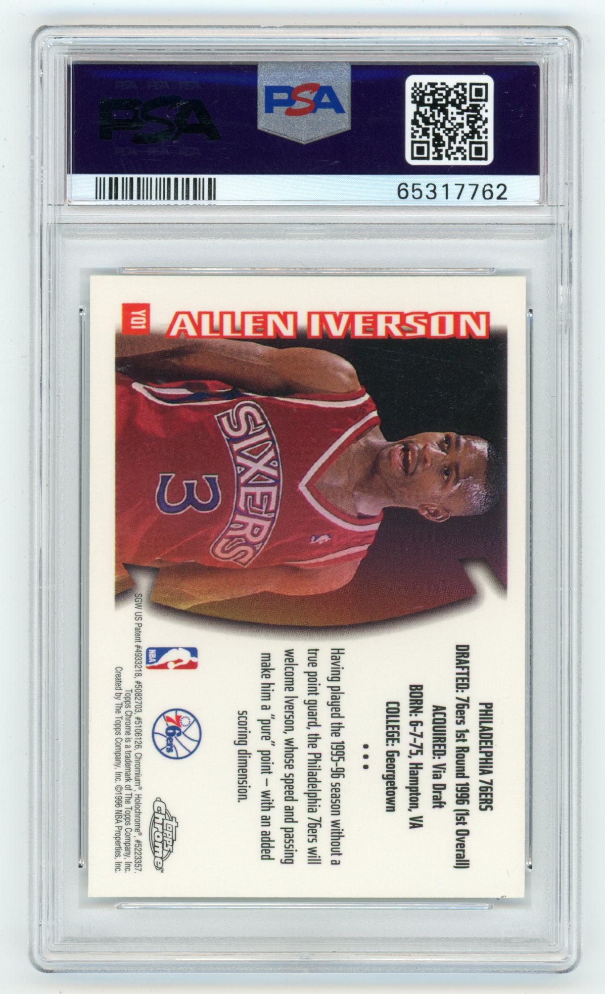 1996-97 Topps Chrome Youthquake #YQ1 Allen Iverson PSA 8 (Rookie) | Eastridge Sports Cards