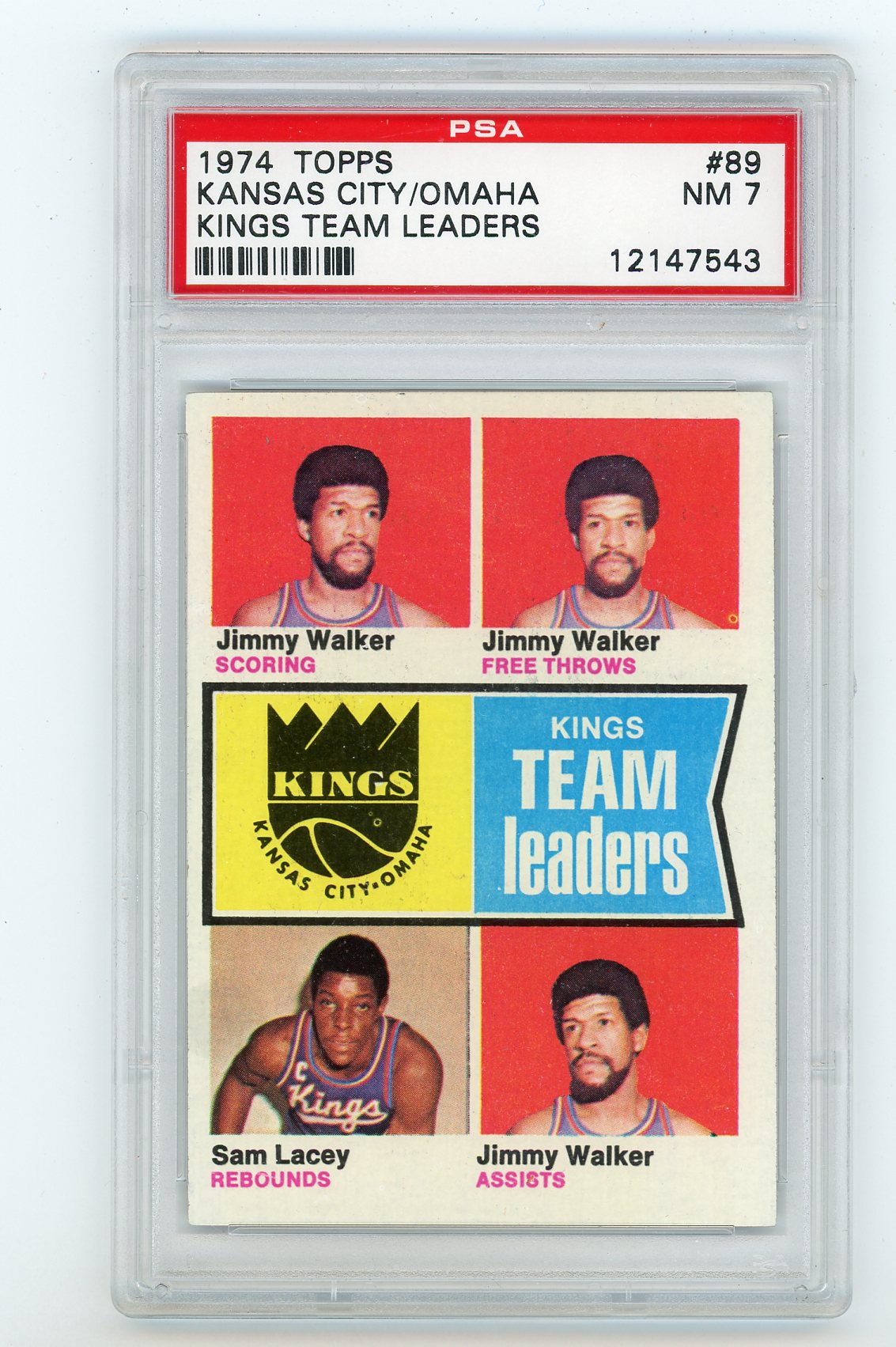 1974-75 Topps #89 Jimmy Walker/Sam Lacey Kings Team Leaders PSA 7 | Eastridge Sports Cards