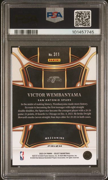 2023-24 Select Blue Prizm #311 Victor Wembanyama PSA 9 (Rookie) | Eastridge Sports Cards