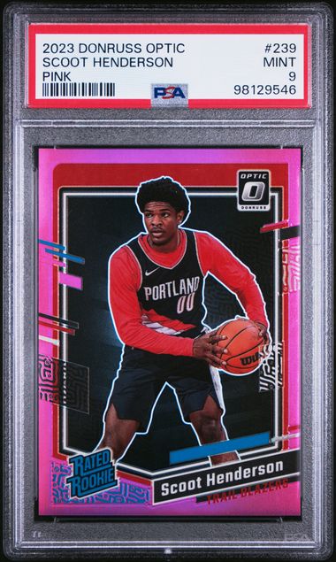 2023-24 Donruss Optic Pink #239 Scoot Henderson #23/25 PSA 9 (Rookie) | Eastridge Sports Cards