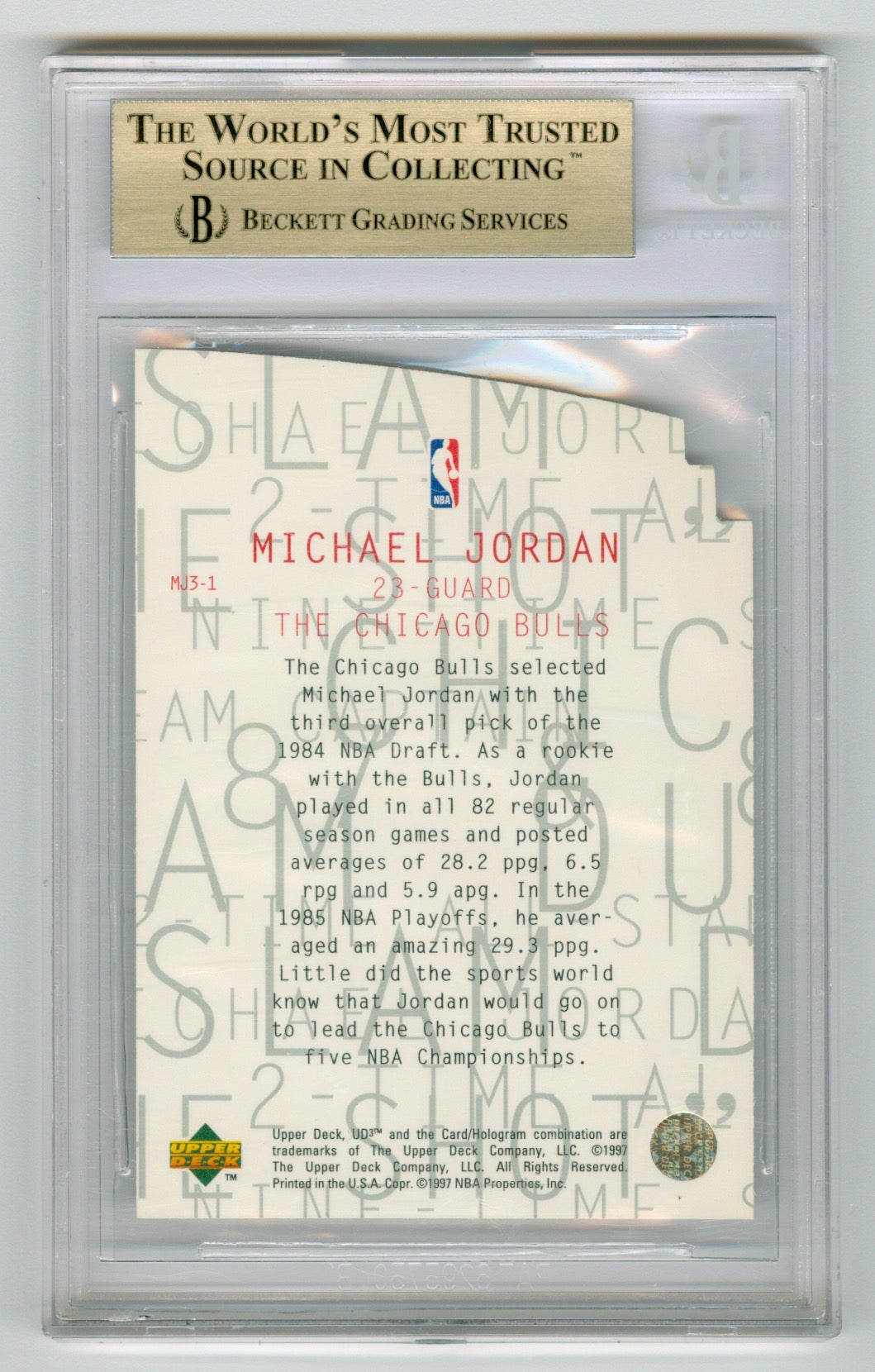 1997-98 UD3 MJ3 #MJ3-1 Michael Jordan BGS 9.5 | Eastridge Sports Cards