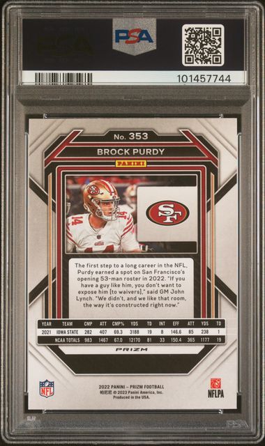 2022 Panini Prizm Red White and Blue #353 Brock Purdy PSA 10 (Rookie) | Eastridge Sports Cards